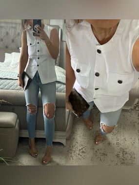 New๐คWhite Hot Denim Vest